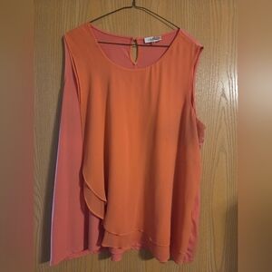 Calvin Klein Women's Orange Sleeveless Top